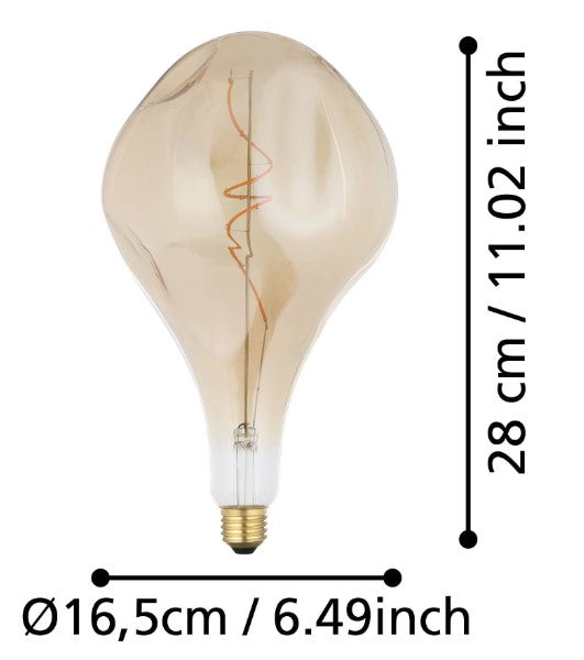 LM-E27-LED D165 4W AMBER 1 STK | 110233