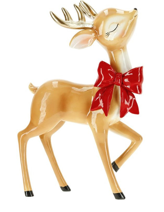 DEER STANDING POLY BROWN/RED | 262261