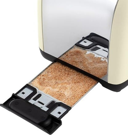 RUSSELL HOBBS 2 SLICE TOASTER CREAM-ST STEEL | 26551