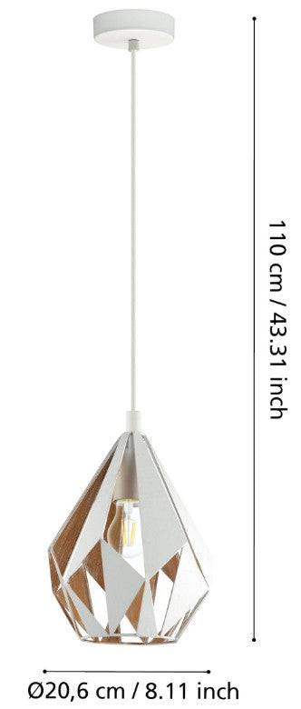 HL/1 E27 WHITE/GOLD 'CARLTON 1' | 43001