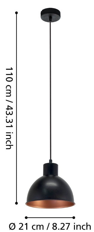 HL/1 E27 BLACK/COPPER 'TRURO 1' | 49238