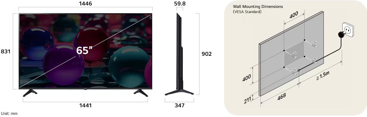 LG 65 INCH LED 4K HDR SMART TV | 65UA73006