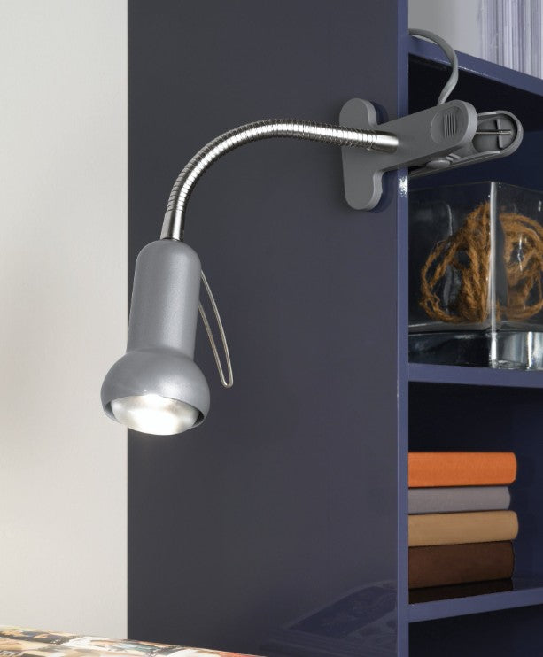 CLIP-LAMP/1 FLEXIBLE SILVER 'FABIO' | 81265