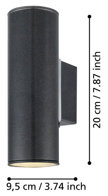 OD-WL/2 GU10-LED ANTHRACITE 'RIGA' | 94103