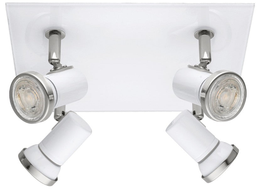 4-LIGHT SQUARE WHITE/CHROME 'TAMARA 1' | 95995