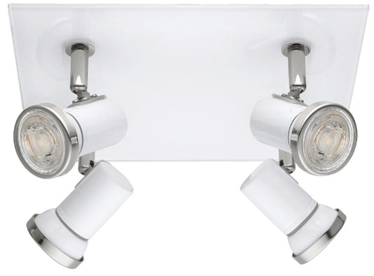 4-LIGHT SQUARE WHITE/CHROME 'TAMARA 1' | 95995