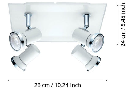 4-LIGHT SQUARE WHITE/CHROME 'TAMARA 1' | 95995