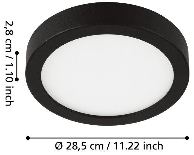 LED-DL Ø285 BLACK 3000K 'FUEVA 5' | 99267
