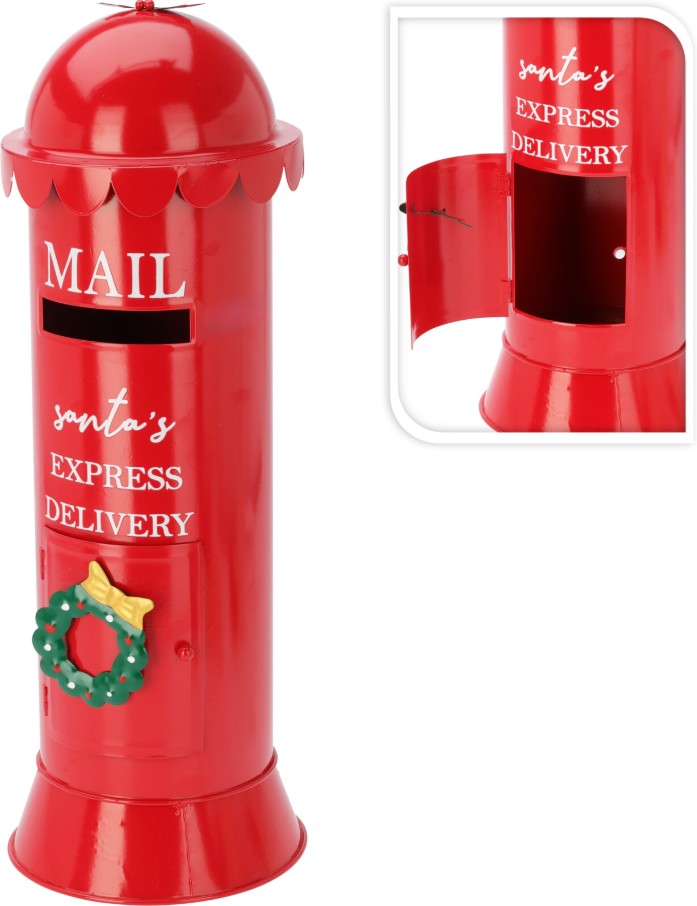 MAILBOX ROUND 19X53CM RED | AAE444200