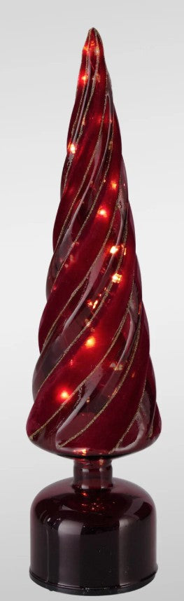 TREE GLAS TWINKLE 39CM BURGUND | ABR826790