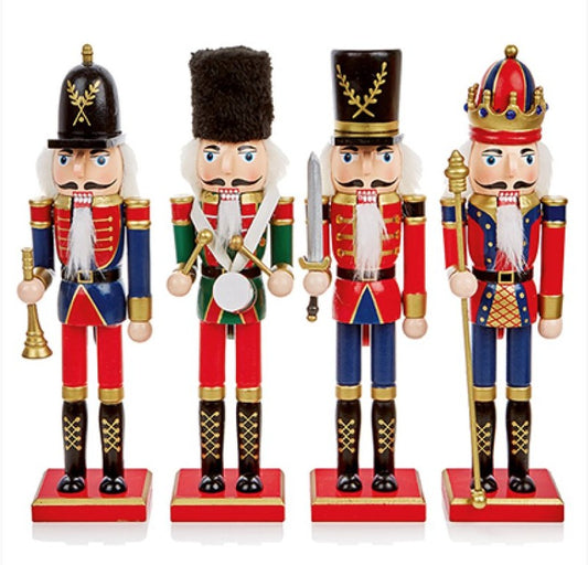 30CM WOOD RED-BLUE NUTCRACKER | AC171641