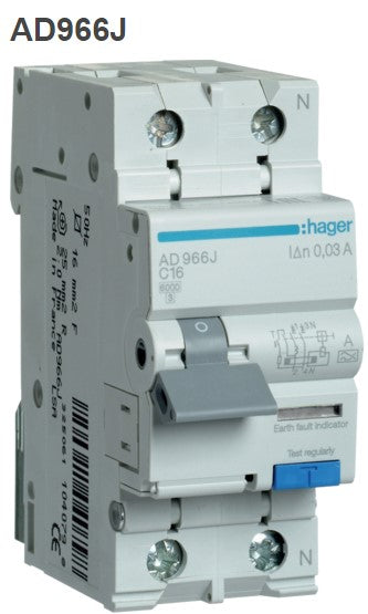 RCBO 1P+N 6KA C 16AMP 30MA | AD966J