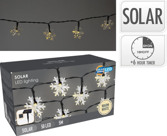 SOLAR LIGHT SNOWFLAKE 50LED | AEX100510