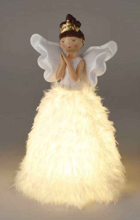ANGEL WITH LED 22X36CM WHITE | AMA000900