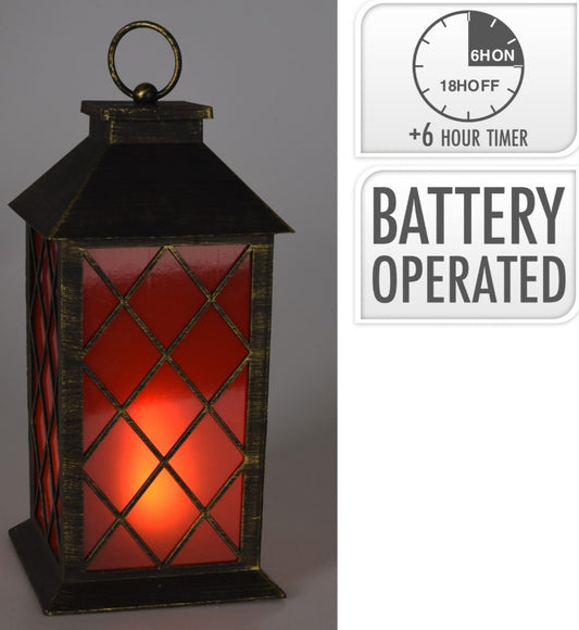 LANTERN 28CM BLACK B/O LED | ANX000720
