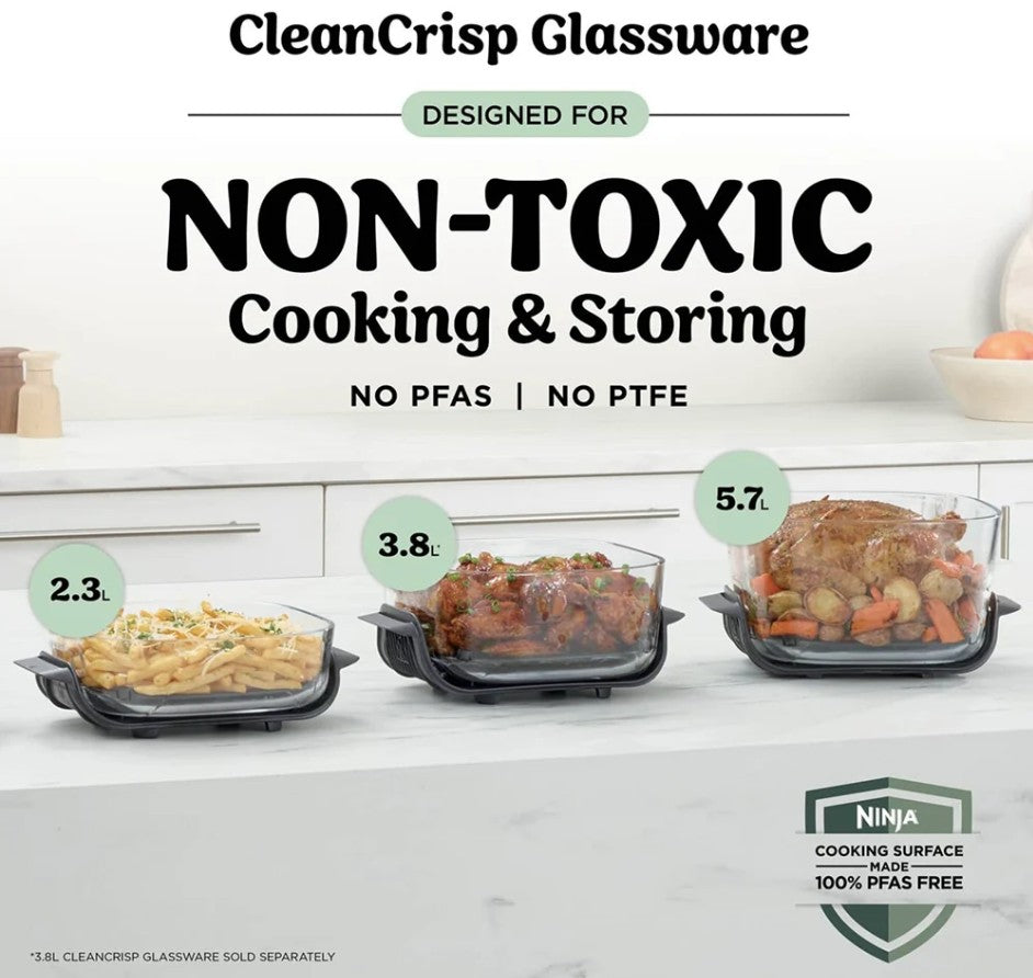 NINJA CRISPI PRO 7 IN 1 GLASS AIR FRYER GREY | AS101UKGY