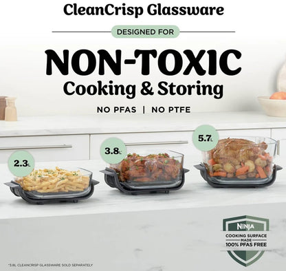NINJA CRISPI PRO 7 IN 1 GLASS AIR FRYER GREY | AS101UKGY