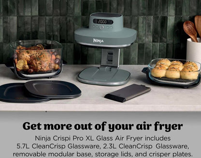 NINJA CRISPI PRO 7 IN 1 GLASS AIR FRYER GREY | AS101UKGY
