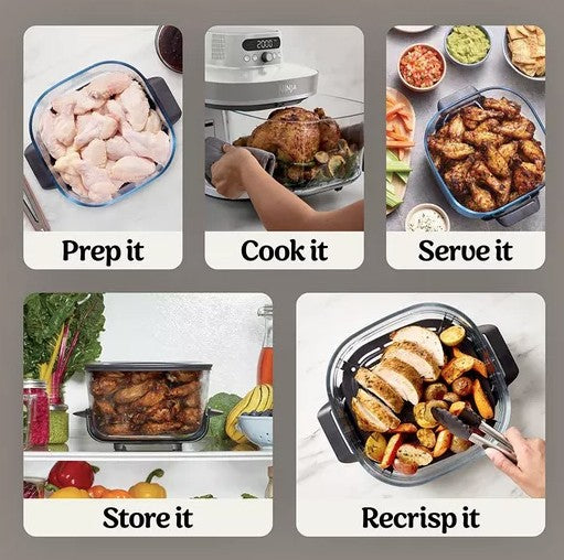 NINJA CRISPI PRO 7 IN 1 GLASS AIR FRYER BONE | AS101UKLG
