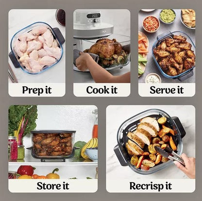 NINJA CRISPI PRO 7 IN 1 GLASS AIR FRYER BONE | AS101UKLG