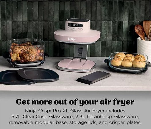 NINJA CRISPI PRO 7 IN 1 GLASS AIR FRYER ROSE | AS101UKRS