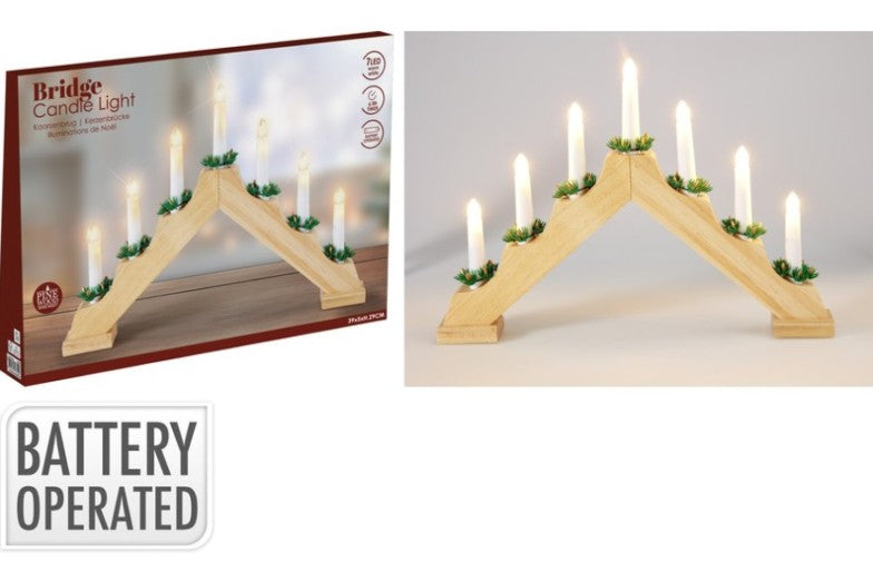 CANDLE BRIDGE WOOD 7LED | AX5390150