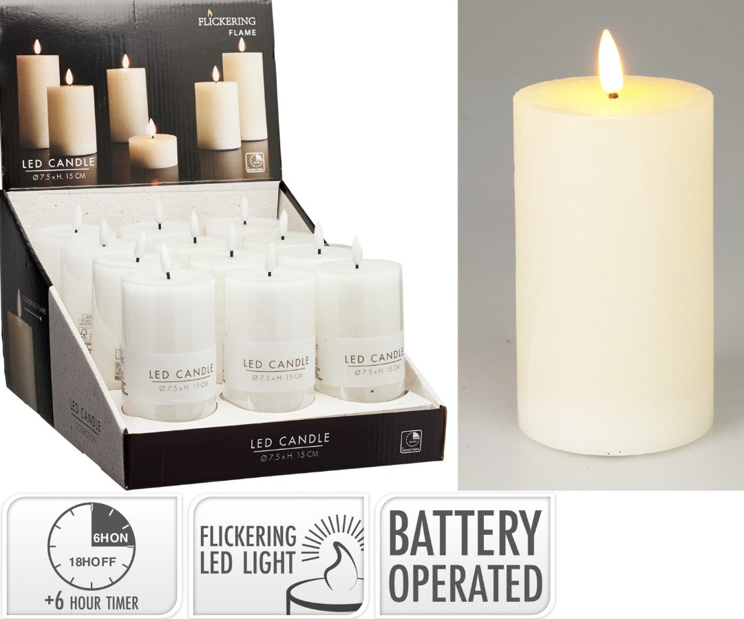 LED CANDLE 75X125MM IVORY | AX5441110
