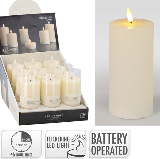 LED CANDLE 75X150MM IVORY | AX5441120