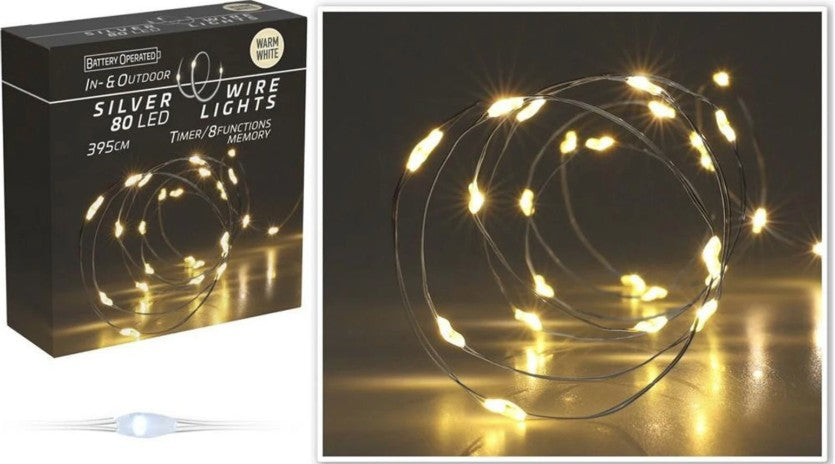 SILVER WIRE LIGHTS 80LED | AX9731720