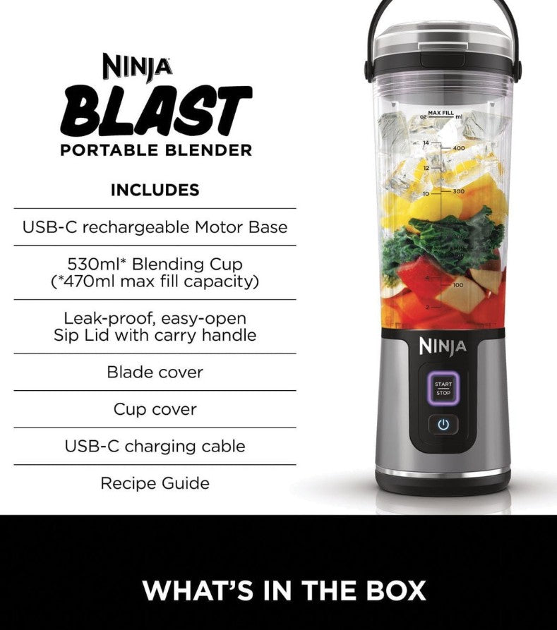 NINJA BLAST CORDLESS PORTABLE BLENDER BLACK | BC151UKBK
