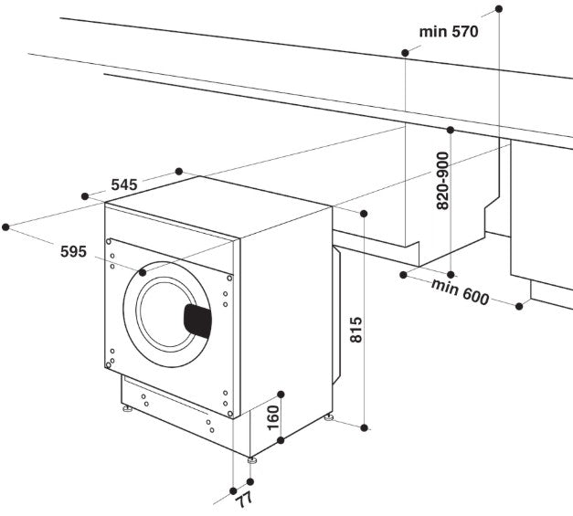 HOTPOINT 9KH 1400RPM BUILT IN WASHING MACHINE | BIWMHG91485