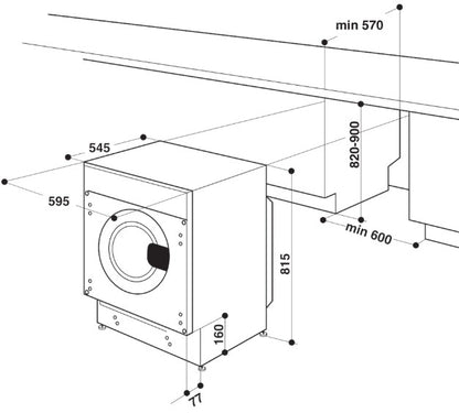 HOTPOINT 9KH 1400RPM BUILT IN WASHING MACHINE | BIWMHG91485