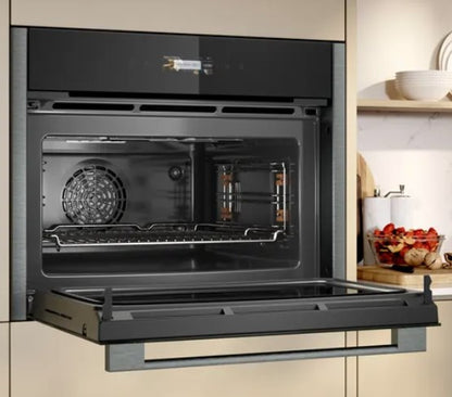 NEFF N70 BUILT IN COMPACT COMBI OVEN GRAPHITE GREY | C24MR21GOB