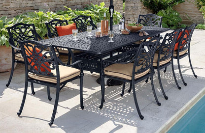 CAPRI 8 SEAT SET BRONZE AND AMBER PARASOL + BASE | CAPRI8SEATSET