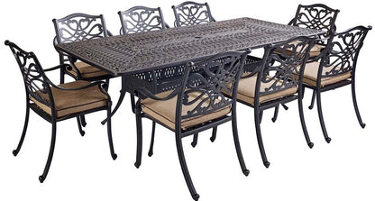 CAPRI 8 SEAT SET BRONZE AND AMBER PARASOL + BASE | CAPRI8SEATSET