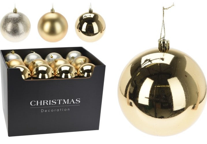 XMAS BALL 100MM GOLD 3ASS | CAR102000