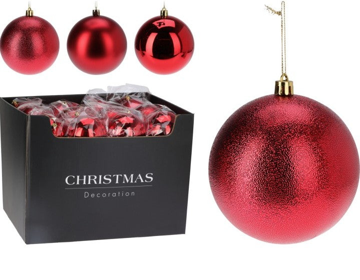 XMAS BALL 100MM RED 3ASS | CAR102020