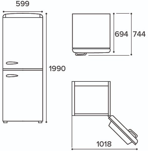 CDA FREESTANDING FRIDGE FREEZER 60:40 BARLEY | CDAFLORENCEBARLEY