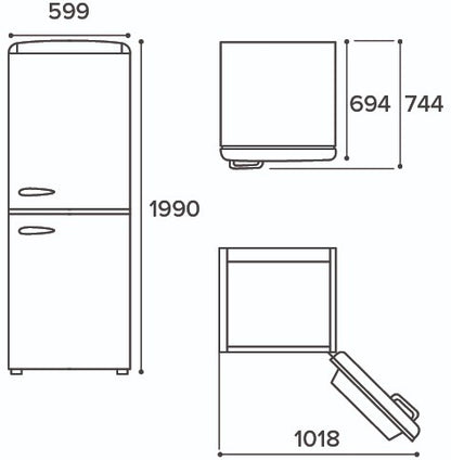 CDA FREESTANDING FRIDGE FREEZER 60:40 BARLEY | CDAFLORENCEBARLEY