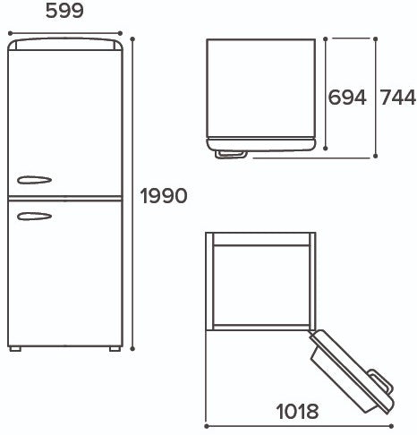 CDA FREESTANDING FRIDGE FREEZER 60:40 MEADOW GREEN | CDAFLORENCEMEADOW
