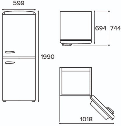 CDA FREESTANDING FRIDGE FREEZER 60:40 MEADOW GREEN | CDAFLORENCEMEADOW