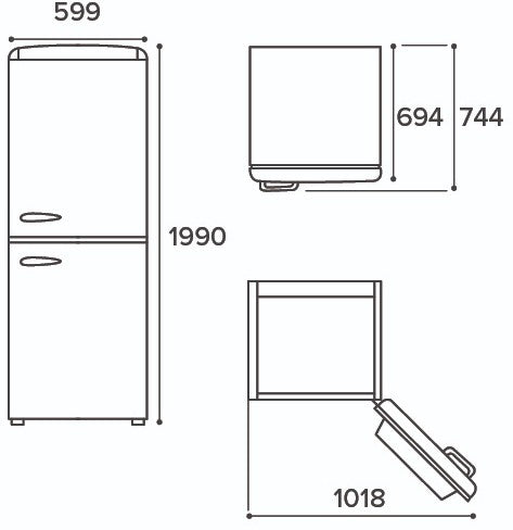 CDA FREESTANDING FRIDGE FREEZER 60:40 SEA HOLLY | CDAFLORENCESEAHOLLY