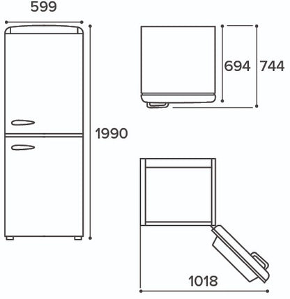 CDA FREESTANDING FRIDGE FREEZER 60:40 SEA HOLLY | CDAFLORENCESEAHOLLY