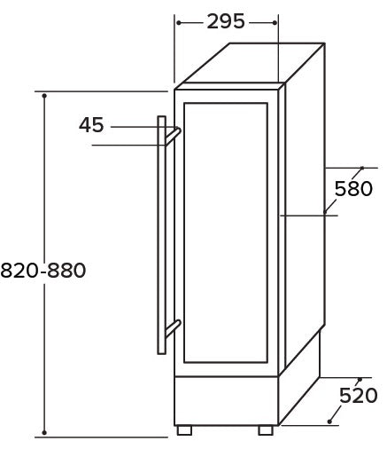 CDA 30CM  FREESTANDING WINE COOLER BLACK  | CFWC304BL