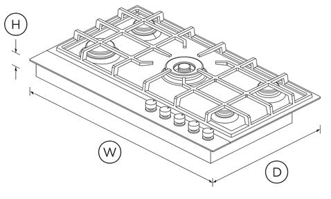 FISHER&PAYKEL 90CM 5 BURNER GAS HOB | CG905DLPX1