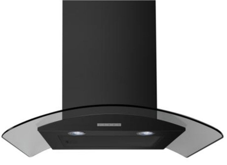 BELLING 60CM CURVED GLASS CHIMNEY HOOD BLACK | CHIM604GBLK