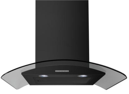 BELLING 60CM CURVED GLASS CHIMNEY HOOD BLACK | CHIM604GBLK