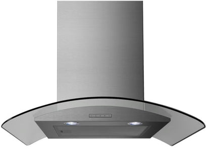 BELLING 60CM CURVED GLASS CHIMNEY HOOD SS | CHIM604GSTA