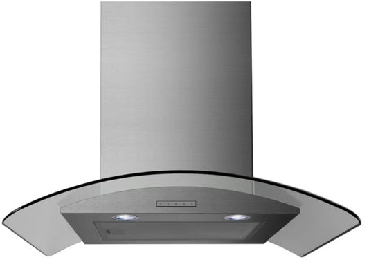 BELLING 60CM CURVED GLASS CHIMNEY HOOD SS | CHIM604GSTA