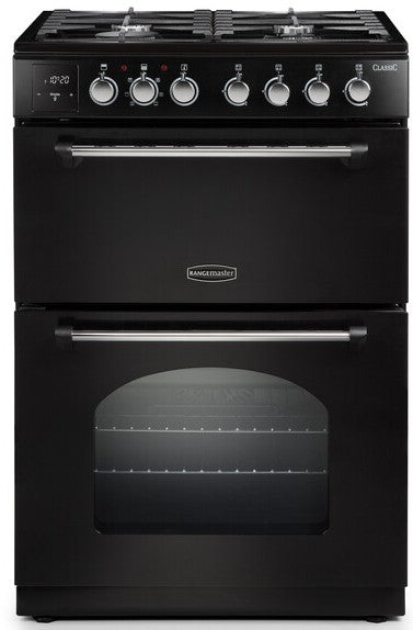 RANGEMASTER CLASSIC 60CM DUAL FUEL COOKER BLACK | CLA60DFFBLCWR